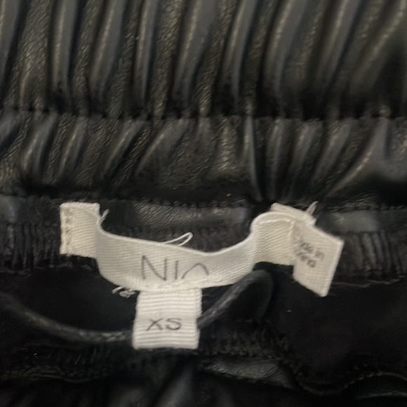NIA Vegan Leather Baggy Drawstring Jogger Pants Black NWT Size XS - Picture 10 of 13